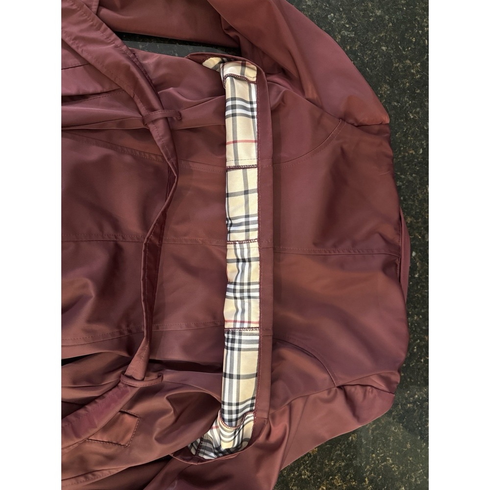 Massimo‎ Dutti Maroon Burgundy Trench Coat Women's X-Large Designer - Picture 11 of 14